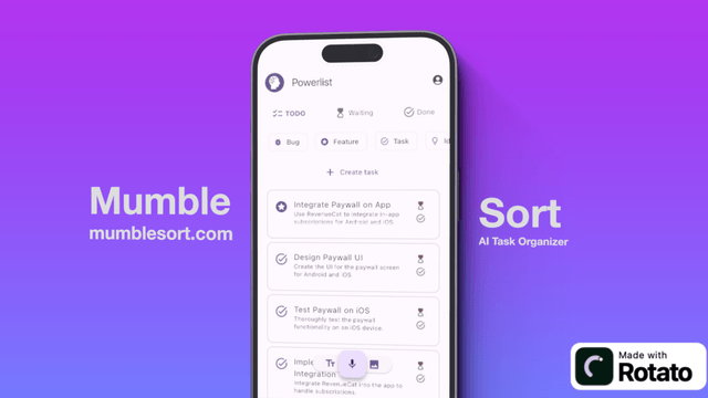 Mumble Sort - Task management made simple